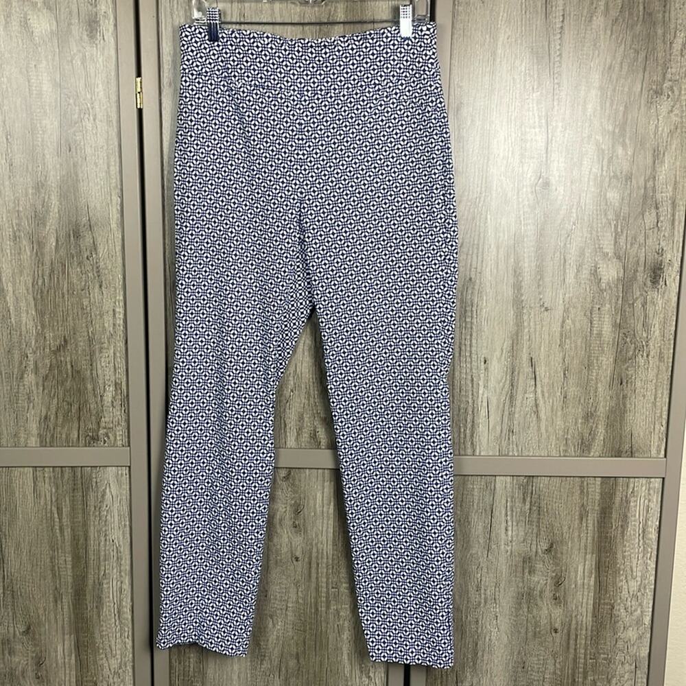 Charter Club Womens Pants Blue White Pull On Elastic Waist pants Women's 10